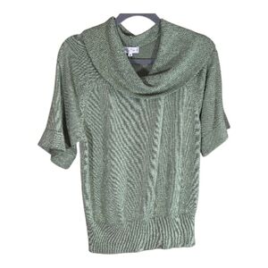 Northern Reflections Short Sleeve Cowl Neck Sparkly Sweater